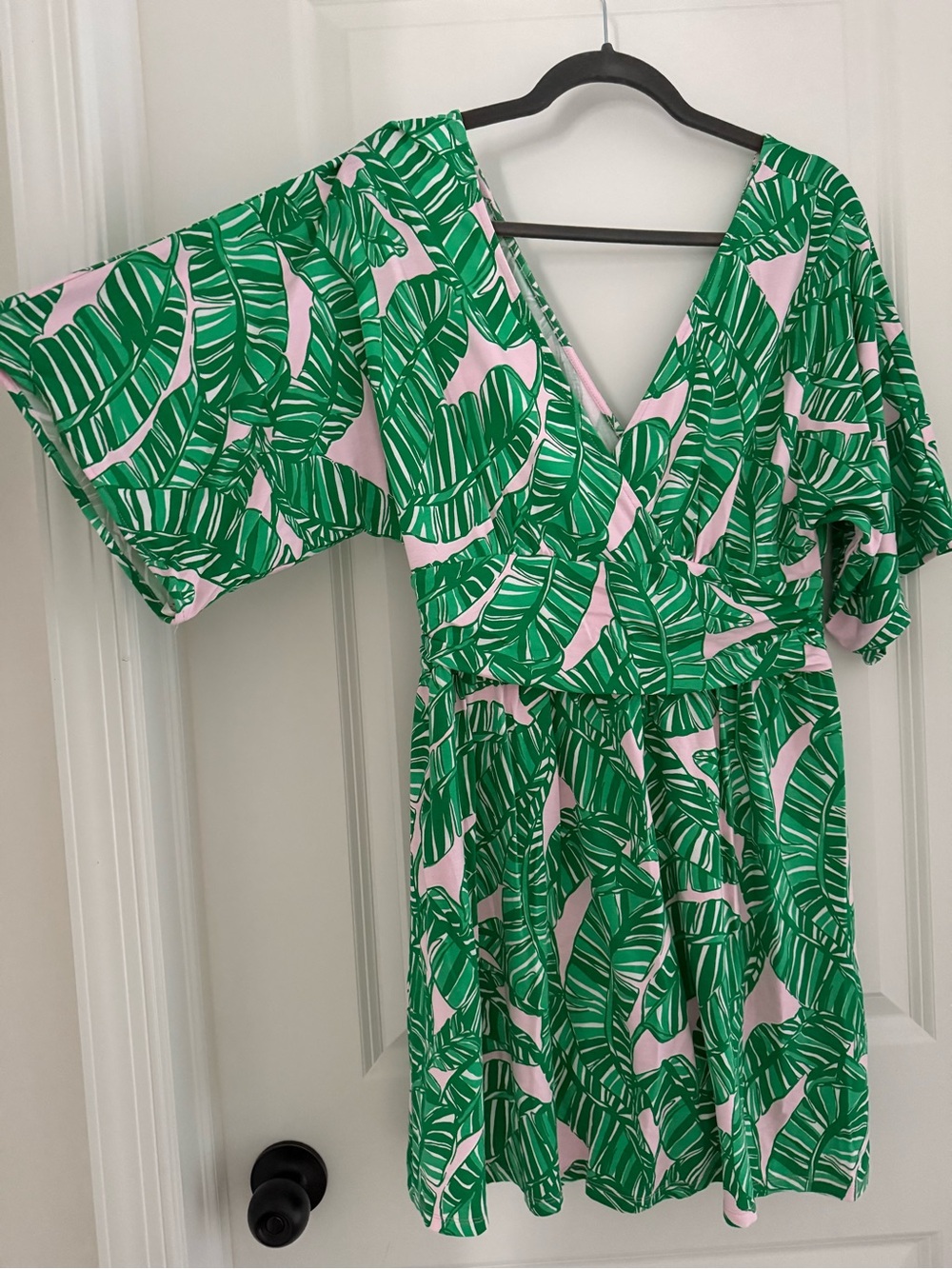Lilly Pulitzer Green Palm-Print Romper Women's Size Medium Stretchy & Stylish - Picture 6 of 6